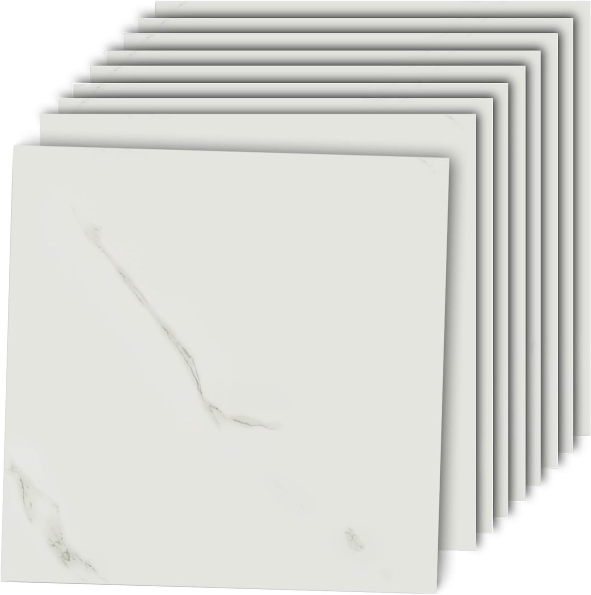 SnelShoppen - Decoroom Tegelstickers Wit 30 x 30 cm, 10 Stuks, Marmer Effect, Zelfklevende Wandtegels, Waterdicht, Ideaal voor Badkamer en Keuken
