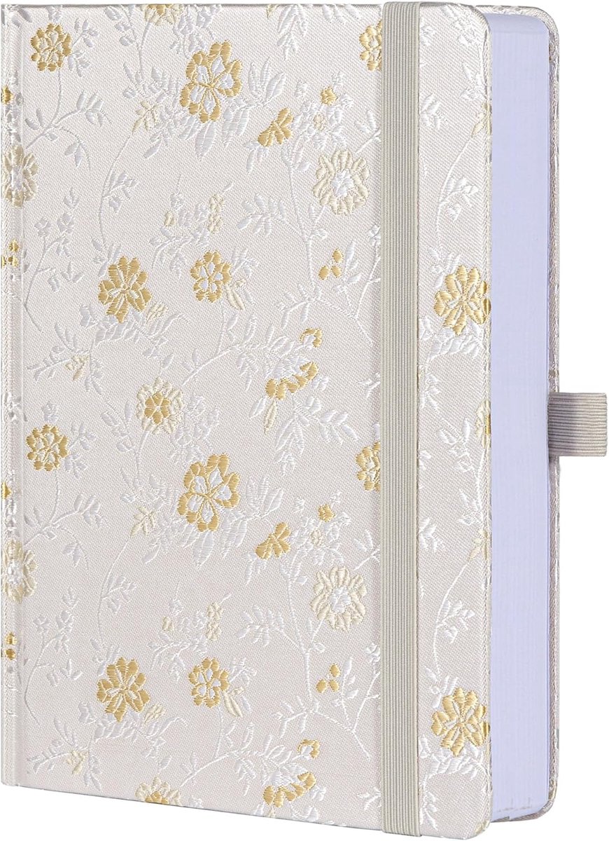 SnelShoppen - Dotted Journal Notebook A5 - 190 Pagina's - 160gsm Dikte - Luxe Stoffen Kaft - Perfect voor Schrijven, Notities, Studenten, Kantoor en T