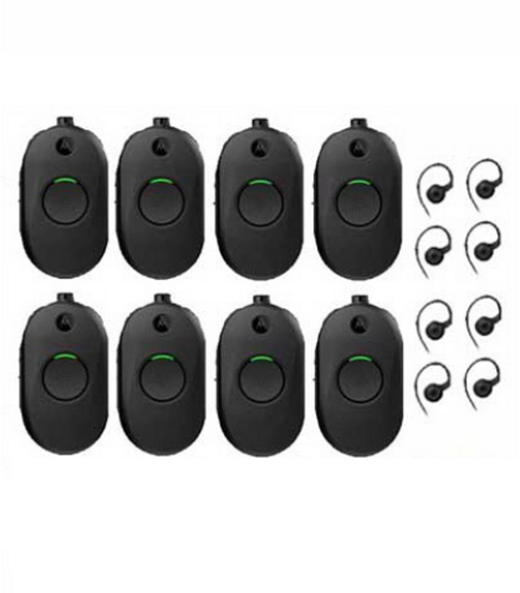 Set van 8 Motorola CLP446E Mini Portofoon met oortje zonder lader