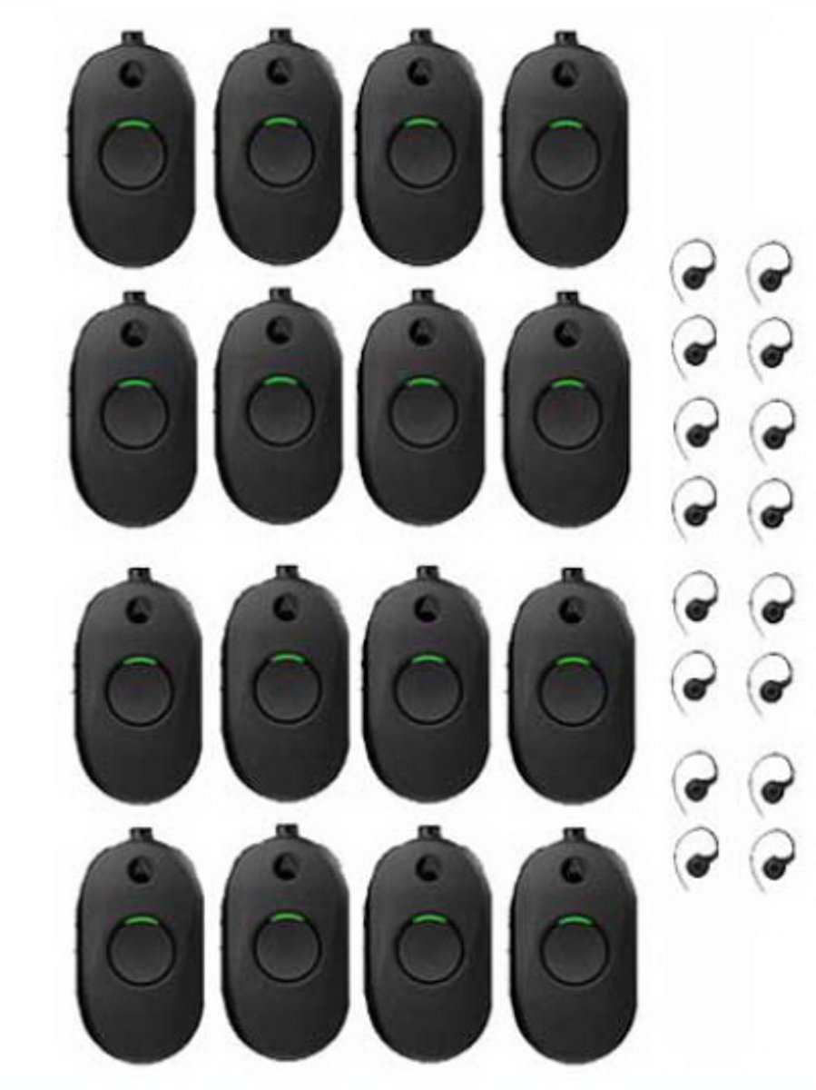 Set van 16 Motorola CLP446E Mini Portofoon met oortje zonder lader