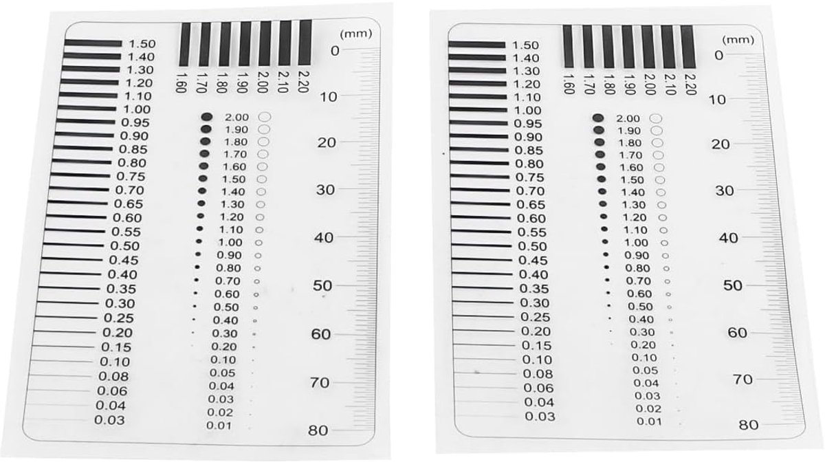 SnelShoppen - Namvo Punt- en Lijnmeetapparaat, Scheurbreedte Ruler, Sleufmeter, Vergelijkingskaart, Trachoma Meetinstrument, Essentiële Gereedschappen