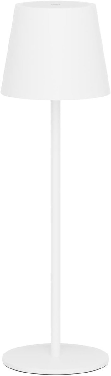 SnelShoppen - Dimbare LED Tafel Lamp Wit met Batterij, Draadloze Oplaadbare Bureau Lamp voor Binnen en Buiten, USB-C, Warm Licht Kleur 3000K, Aluminiu