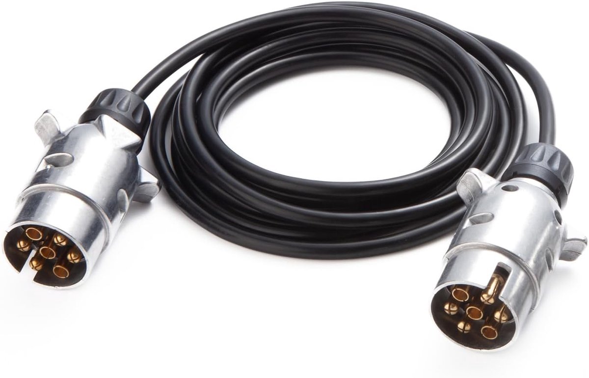 SnelShoppen - 7-Pin Trailer Kabel 3.2 m - Voertuig Aansluitkabel voor Caravans, Trucks, Tractoren en RV - Betrouwbare Verbinding voor 12V Verlichting