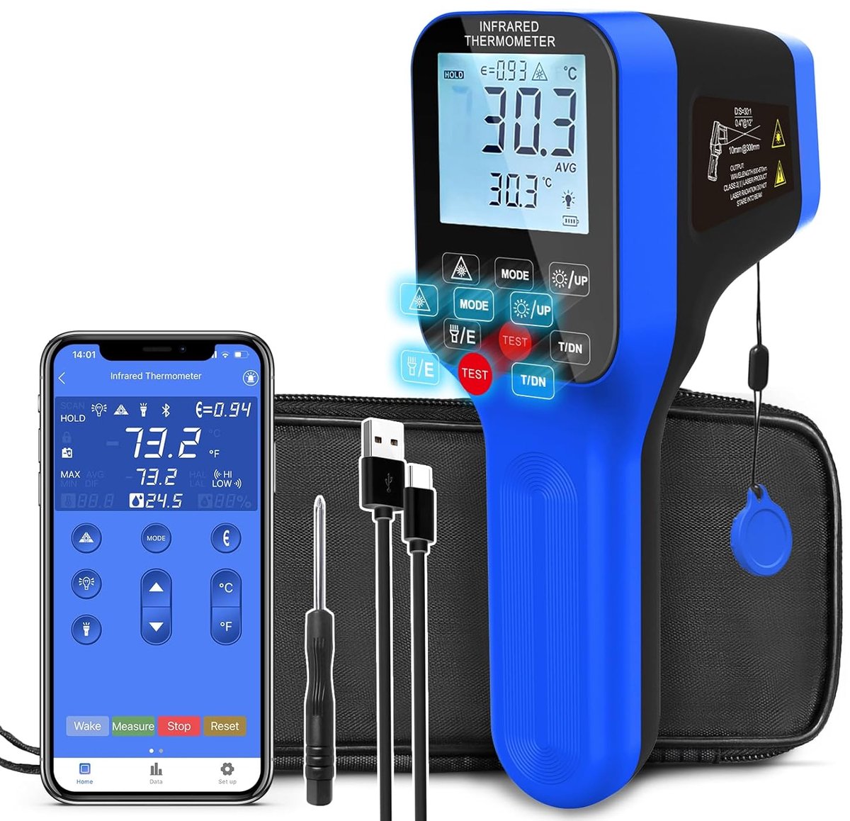 SnelShoppen - Digitale Laser Thermometer - Non-Contact Thermometer voor Koken, Barbecue, Diepvries, Industrie - Nauwkeurig, Snelle Metingen, Handzaam