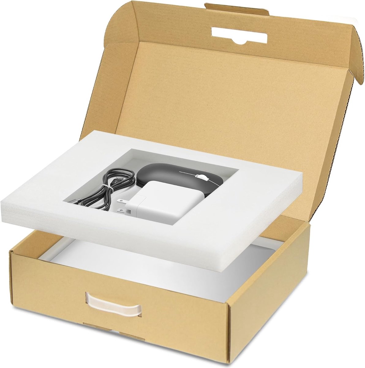 SnelShoppen - Laptop Verzenddoos met Beschermend Schuim voor Notebooks tot 17 inch, Kartonnen Verzenddoos voor Beveiligd Verzenden, Ideaal voor Laptop