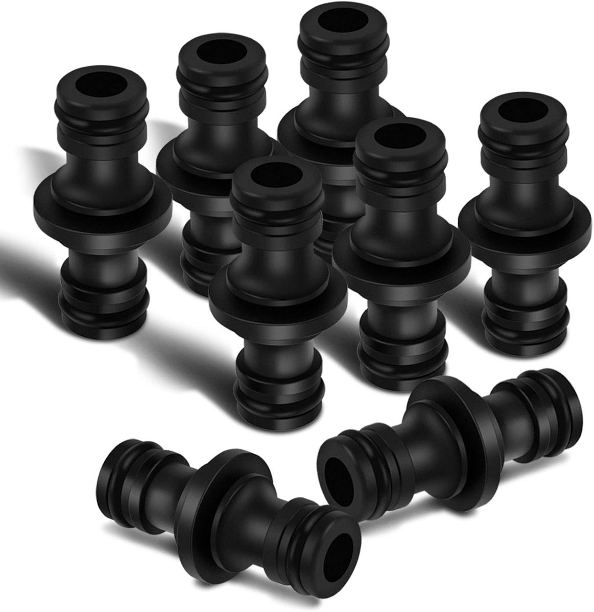 SnelShoppen - 8 Stuks Tuinslang Koppelingen - 1/2 Inch Dubbele Plug Tuinslang Verbindingsstukken - Verleng Coupler - Twee-Weg Koppeling voor Tuin en H