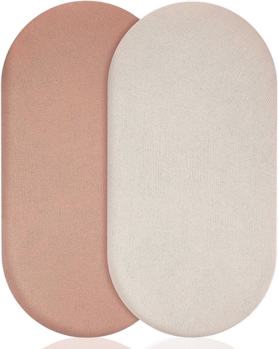 SnelShoppen - 2x Muslin Katoenen Fitted Sheet voor Babybedje - Universele Afdichting 83x43cm voor Wieg, Mosesmand, Luiertas - Ademend en Zacht