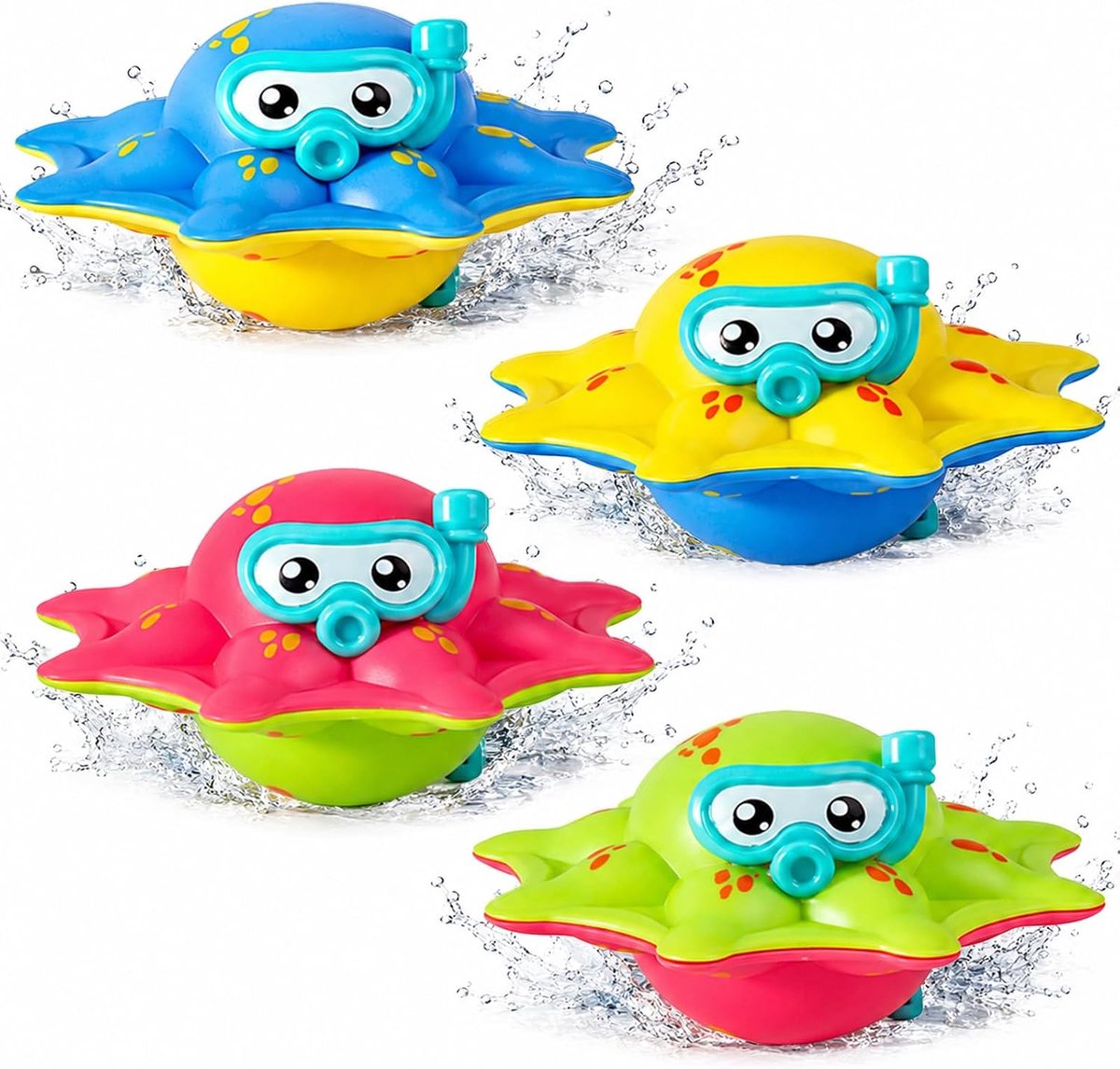 SnelShoppen - 4 Stuks Duikspeelgoed - Zwembadspeelgoed en Waterspel met Brillen, Kwallen en Figuren - Perfect voor Badkuip, Zwembad, Strandfeest, Zome