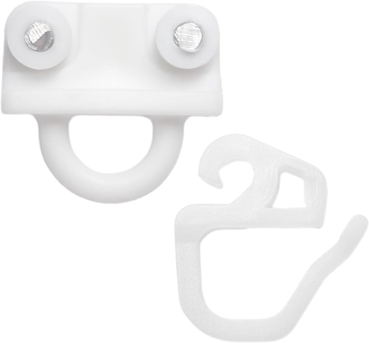 SnelShoppen - Curtain Guide Glijders voor IKEA KVARTAL Rail - 24 Sets Inclusief Haakjes en Stops - Vervangingsonderdelen voor Gordijnen, 5 mm Diameter