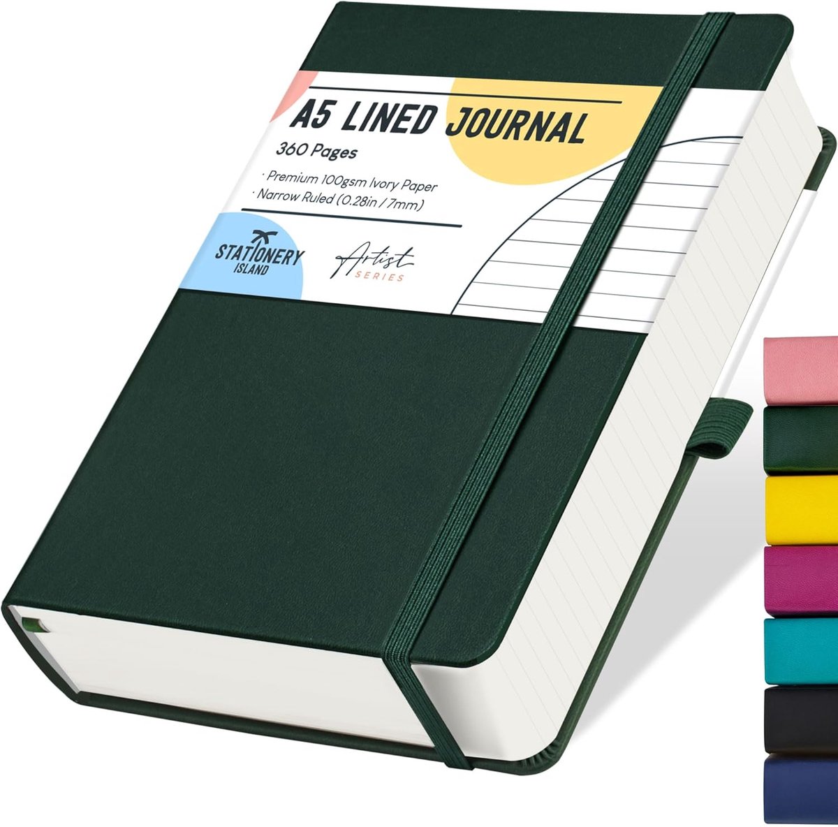 SnelShoppen - A5 Notitieboek 360 Pagina's - Dikke Hardcover Journal - Gelijnd Notitieboek 100 g/m² voor Schrijven, Studeren, Werken - Ideaal voor Scho