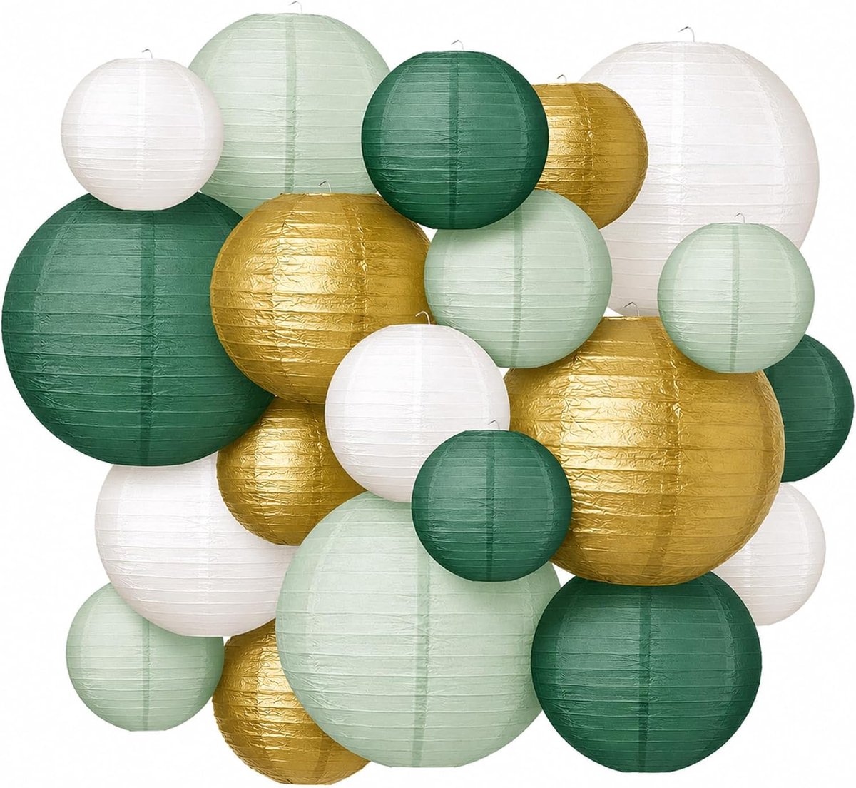 SnelShoppen - 20 Stuks Sage Green Papieren Lantaarns - Decoratie voor Feest, Tuin, Camping, Bruiloft, Kinderen - Milieuvriendelijk en Lichtgewicht - P