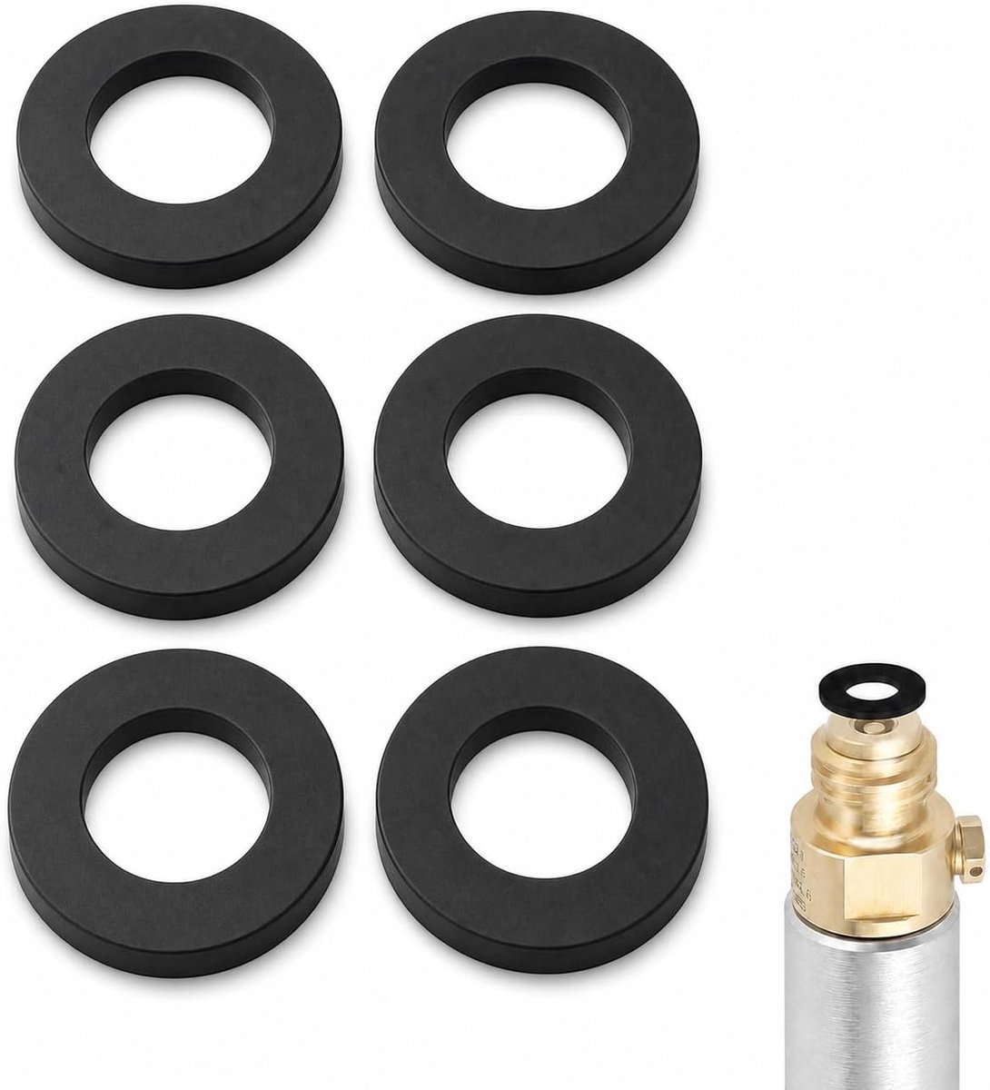 SnelShoppen - Pack van 6 Rubber Seals voor Sodastream, Vervangingsset voor Perfecte Pasvorm, Hoge Kwaliteit, Zwart, Voor Efficiënte Fles Afdichting