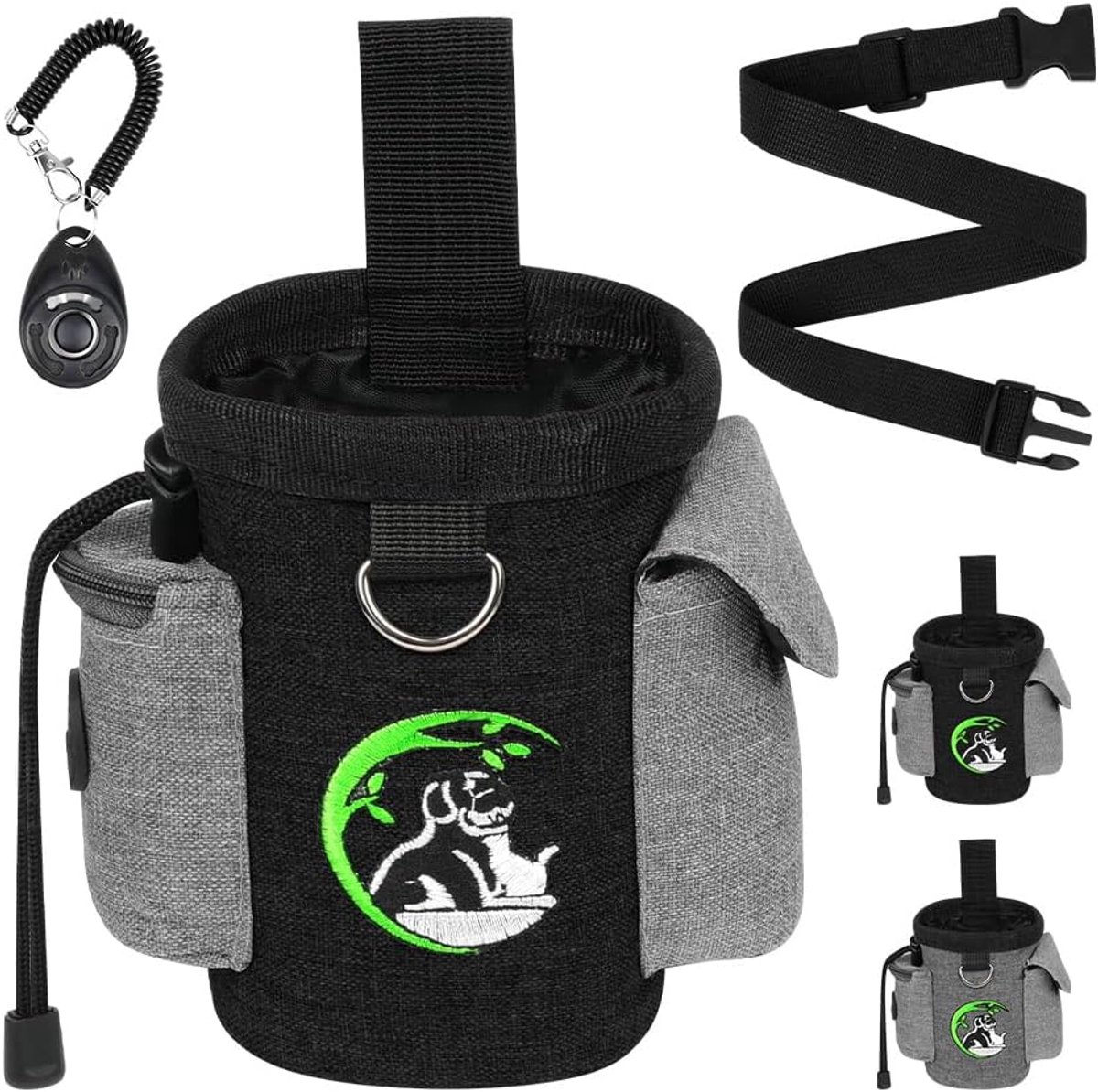 SnelShoppen - Kleine Honden Snacktassen, Dog Treat Bag met Heupriem en Trainingsclip, Verstelbare Trekkoord Sluiting, Inclusief Poepzakdispenser, Wate
