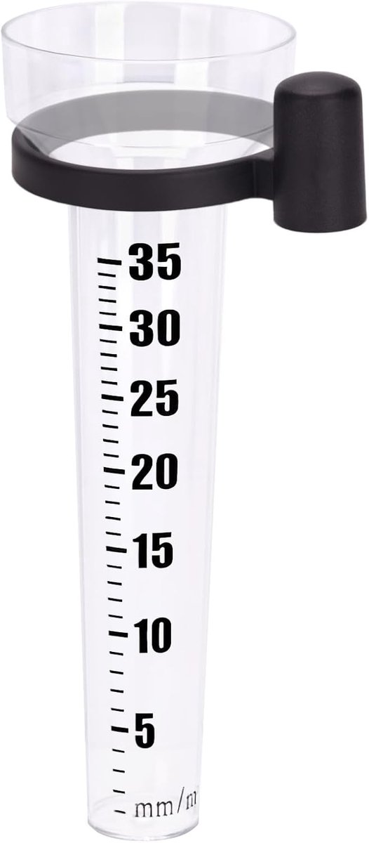 SnelShoppen - Plastic Regenmeter - Tuinmeter voor Neerslag - 24 cm Hoog, Wit, Polystyreen, Buiten Gebruik, Tuin, Achtertuin, Potten