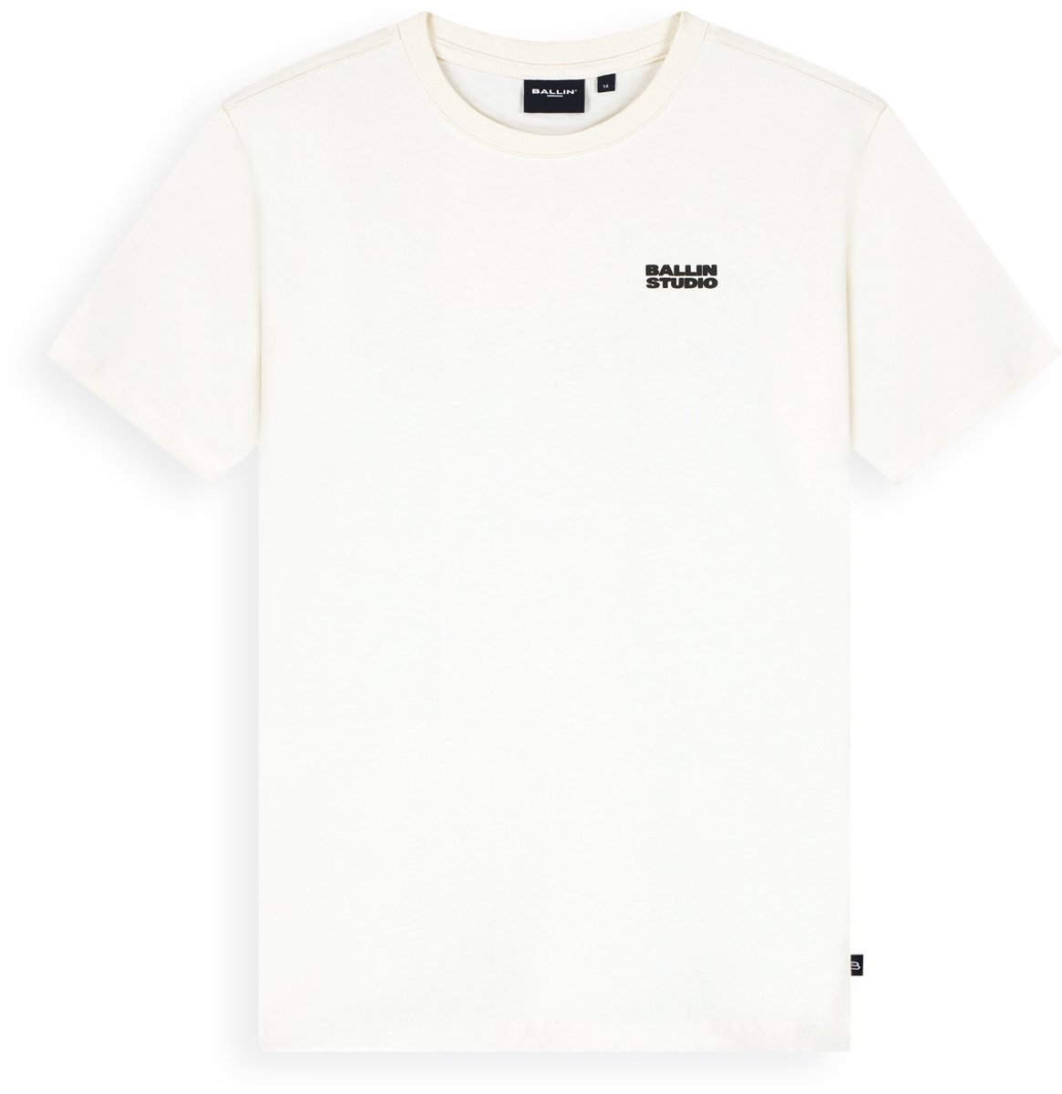 Ballin Amsterdam - Jongens Regular fit T-shirts Crewneck SS - Ecru - Maat 16