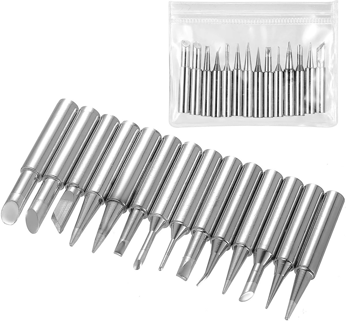 SnelShoppen - 14pcs Soldering Iron Tips - Vervangende Soldering Tips voor Solderen, Hoge Warmtegeleiding, Koper Coating, Lange Levensduur, Geschikt vo