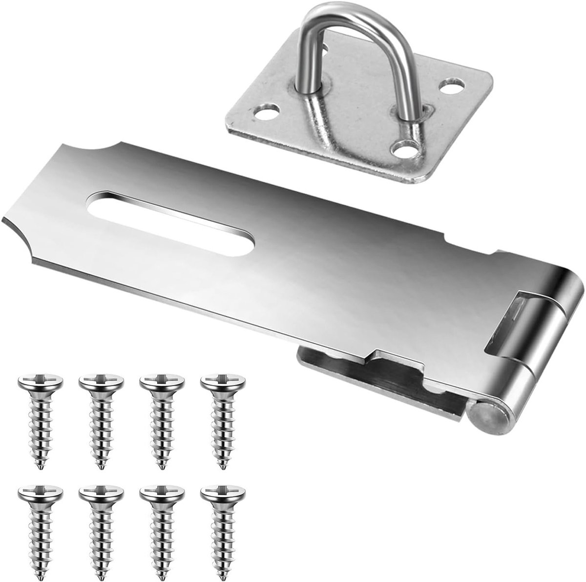 Hangslot 4 Inch - RVS Met Handvat - Veiligheidsvergrendeling - Bescherming voor Deuren - ShopVlot