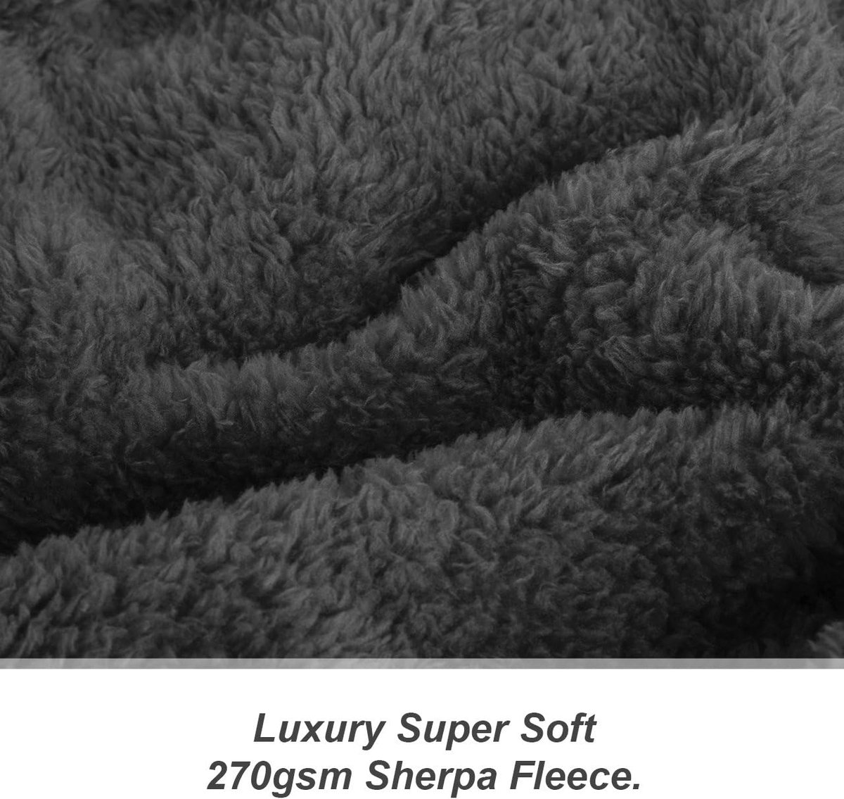 SnelShoppen - Luxe Fleece Deken 50 x 70 Inch - Warm Sherpa Throw voor Sofa - Grijze Anti-Pilling Cuddle Blanket voor Thuis, TV, Feest en Camping