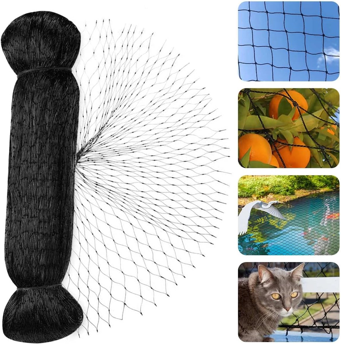 SnelShoppen - Bird Protection Net 7.5 x 15 m - Chicken Coop Net, Plant Protection Net, Polyethyleen, Herbruikbare Vogelbeschermnet voor Tuin en Arable