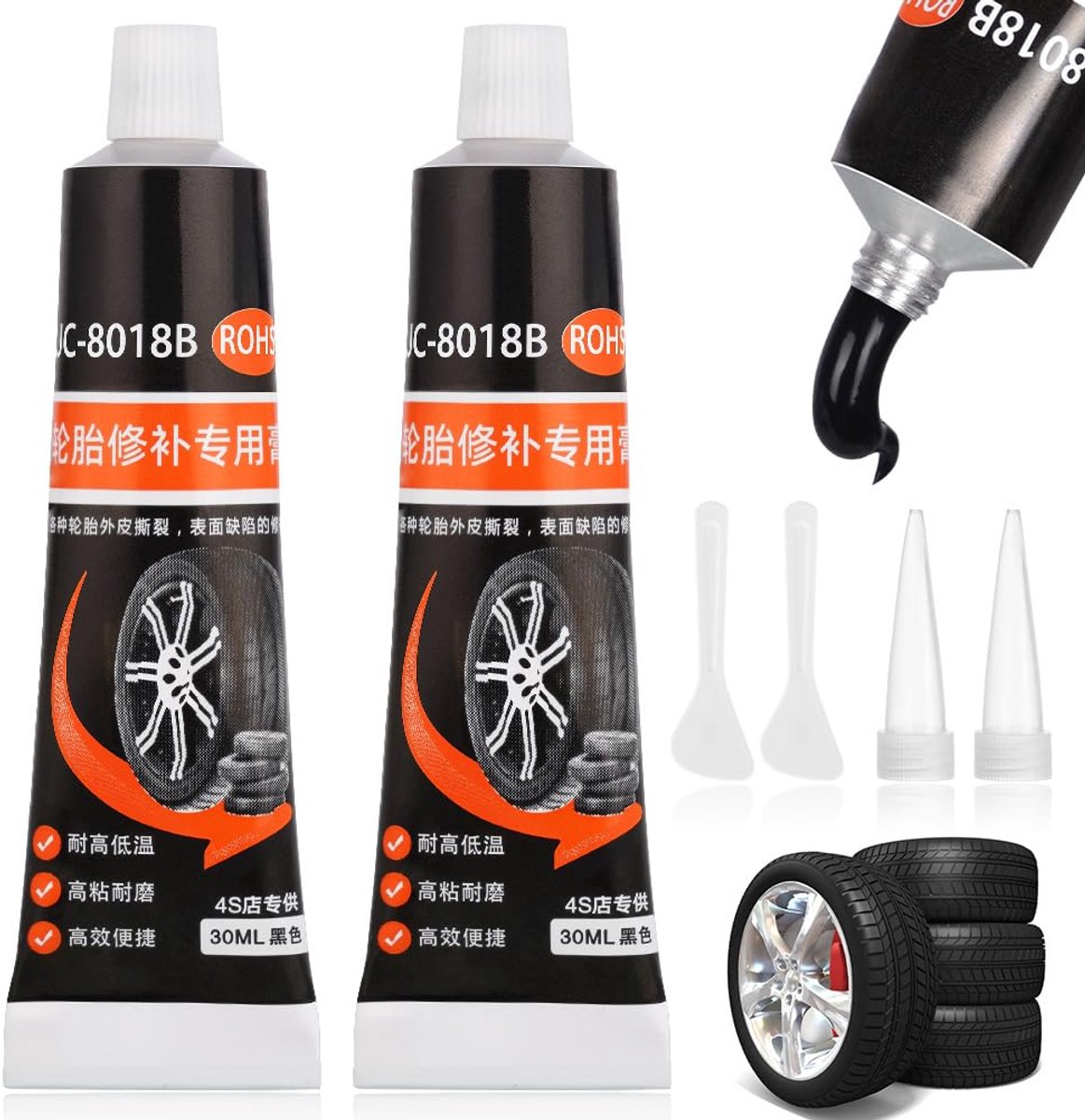SnelShoppen - Pneumatische Lijm 60ml - Rubber Reparatielijm - Vulcaniserende Lijm voor het Repareren van Bandenscheuren, Gaten en Afbladderingen - Sti