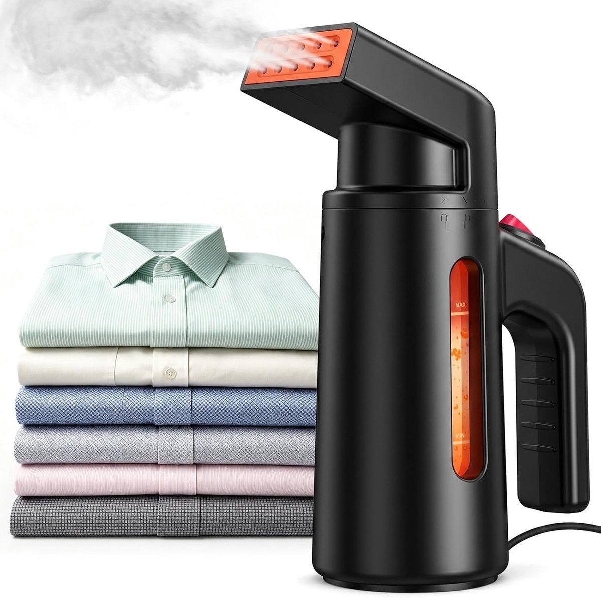 SnelShoppen - Draagbaar Stoomstrijkijzer 700W met 180ml Watertank, 45 Seconden Opwarmtijd, 25g/min Stoomvermogen, Lichtgewicht Handstrijkijzer voor Th