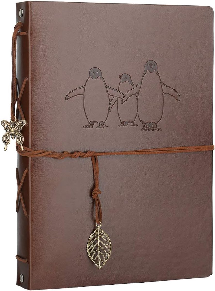 SnelShoppen - DIY Foto Album met Zwarte Pagina's - Grote Vintage Lederen Scrapbook - 30 Bladen voor Bruiloft, Kerst, Jubileum - 28x21 cm