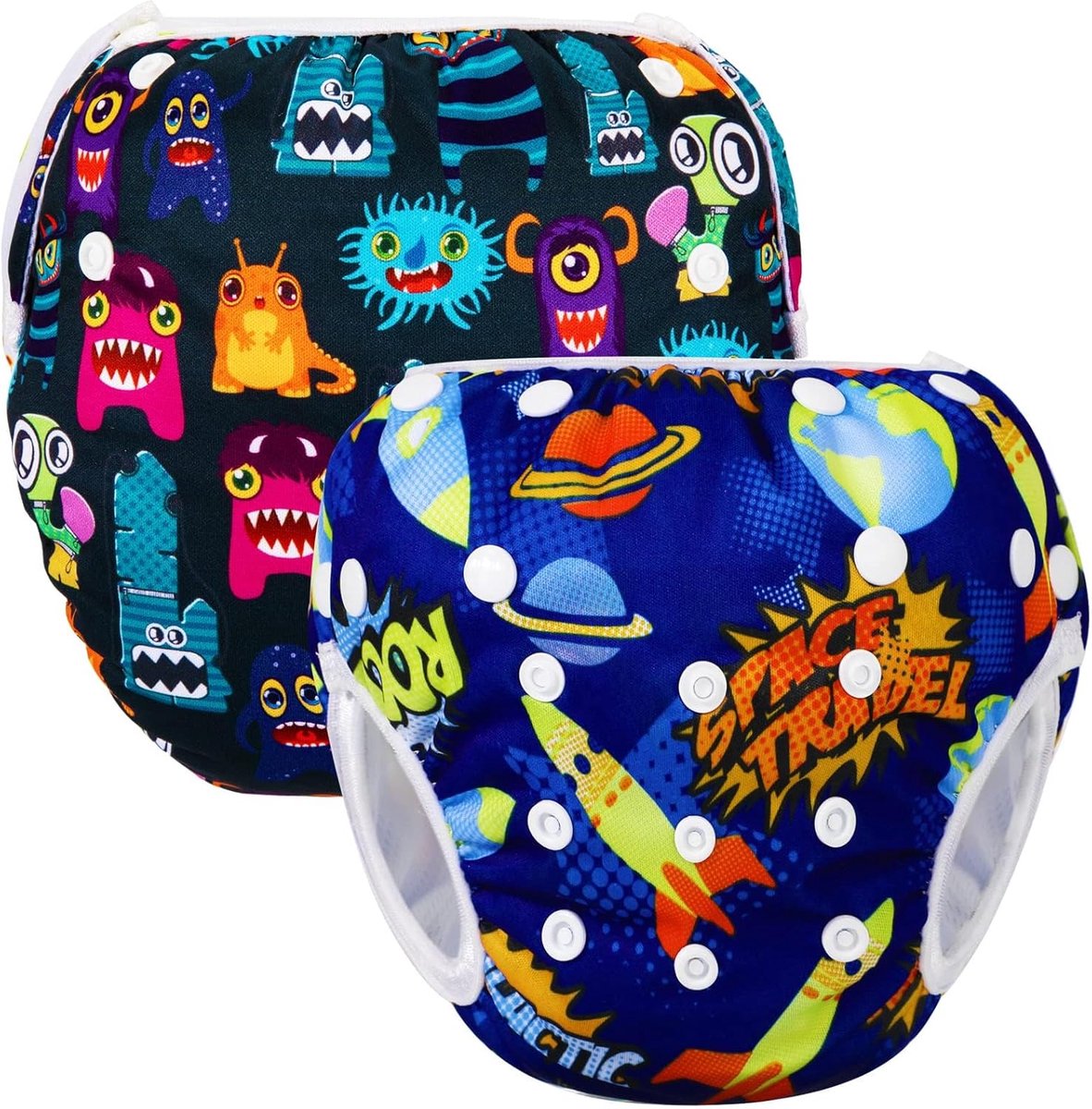 SnelShoppen - Baby Zwemluier Herbruikbaar (2-Pack) voor 0-3 Jaar, Verstelbare Zwembroek voor 3-10 kg Baby's, Wasbaar, Ideaal voor Zwemmen en Vakantie