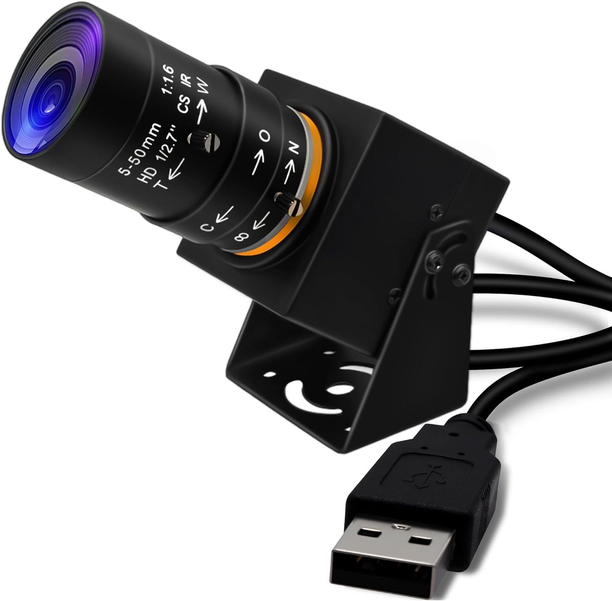 SnelShoppen - 2MP High Speed USB Camera met Global Shutter, 90fps, 5-50mm Zoom Lens, Manuele Focus, Ideaal voor Glof Swing en Industrieel Gebruik