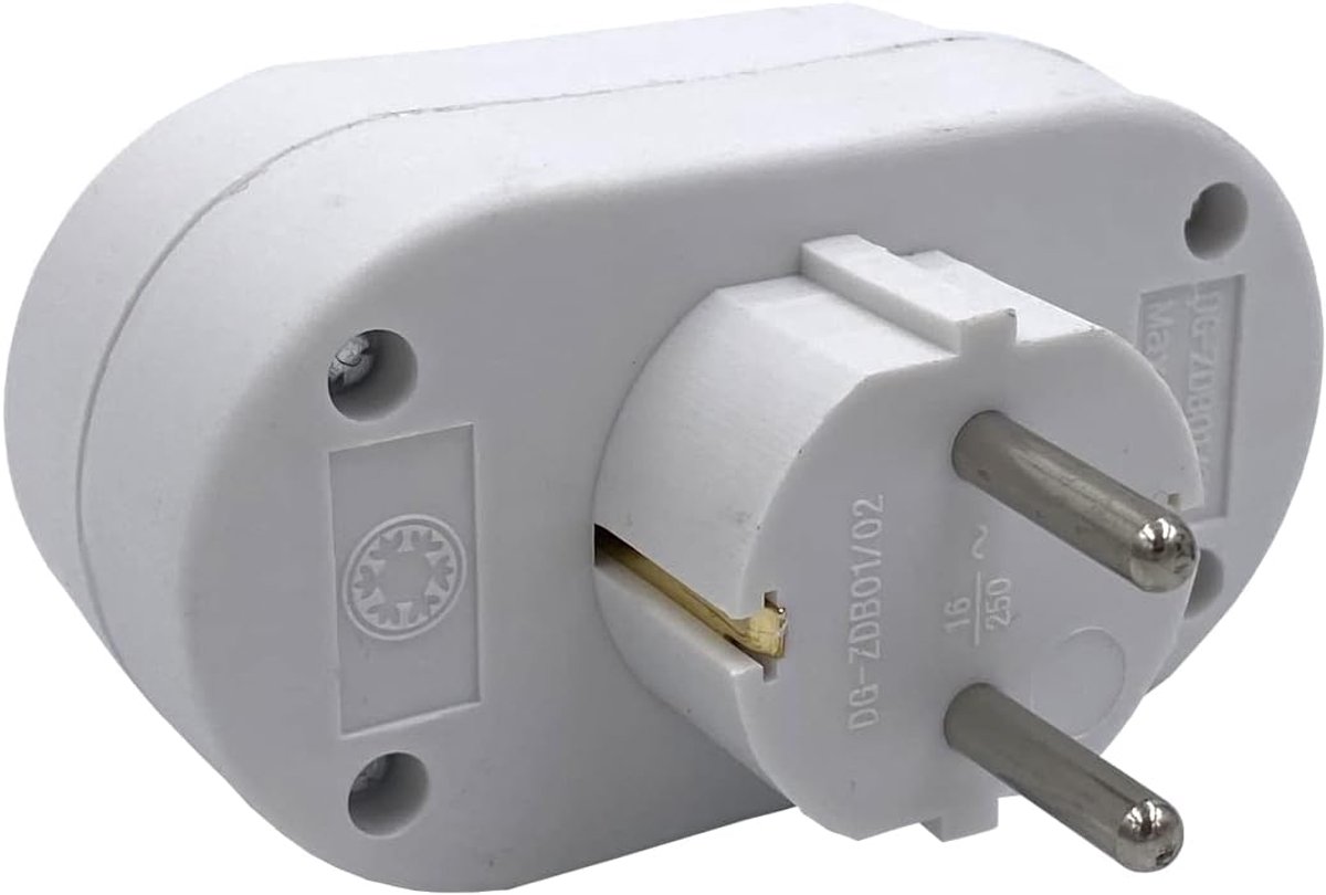 SnelShoppen - DULA Socket Splitter 2V - Stekkerdoos 2-voudig - Verdeelstekker voor Thuis, Kantoor, Camping - Ruimtebesparend Ontwerp - Ideaal voor Mee