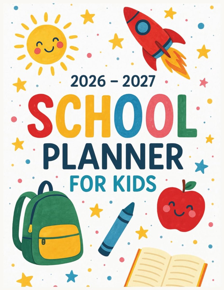SnelShoppen - 2026–2027 School Planner voor Kinderen - Academische Organiser met Kalender, Doelen en Studietrackers - 80 Full-Color Pagina's - 8.5" x