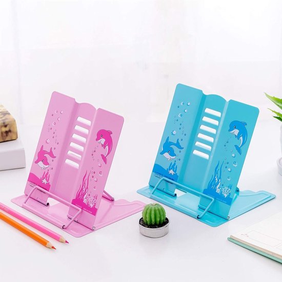 Verstelbare Boekstandaard voor Koken en Lezen - Handige en Draagbare Steun voor Kinderen en Volwassenen in Roze Cartoon Design — afbeelding 3