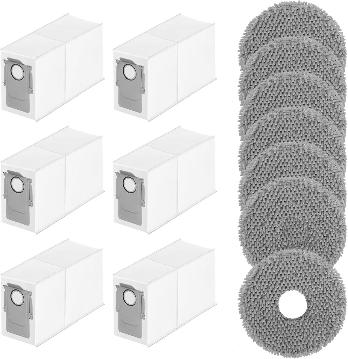 SnelShoppen - 12 Stuks Accessoires voor Robotstofzuiger - Stofzakken, Schoonmaakdoeken, Wisdoeken - Compatibel met Qrevo Curve/S/Pro/MaxV - Hoogwaardi