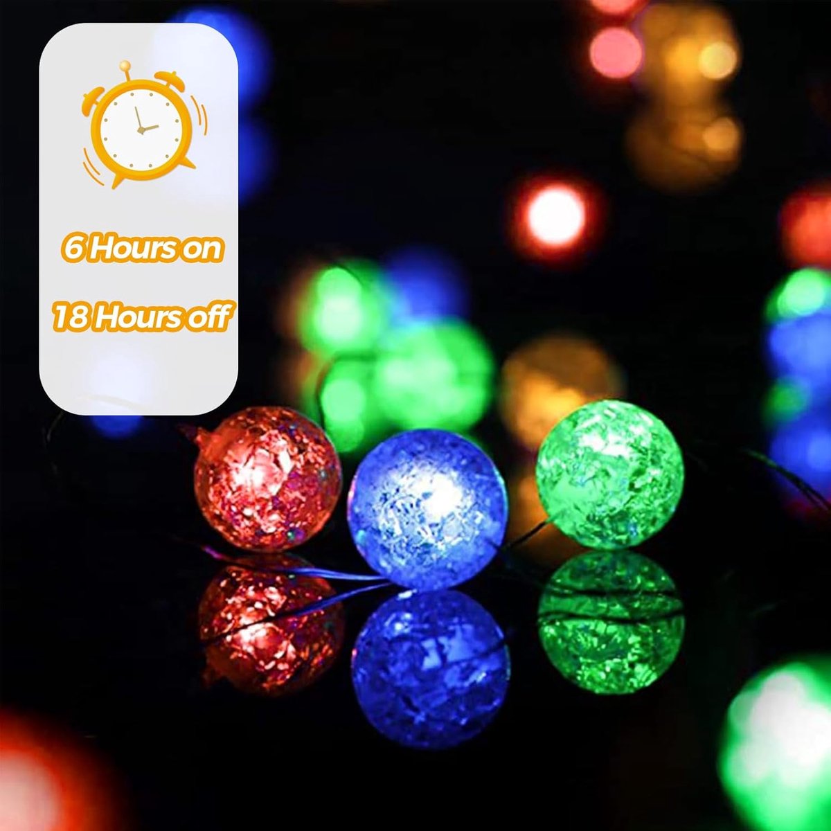 SnelShoppen - Colourful Crystal Ball Fairy Lights 3m - 30 LEDs - Batterij Aangedreven - Micro Copper Wire - Crackle Ball - Sfeerverlichting voor Binne