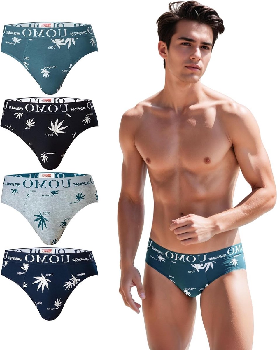 Premium Katoenen Ondergoed voor Mannen - Set van 4 Multikleurige Ultra Zachte Y-Front Boxershorts, Groot Formaat