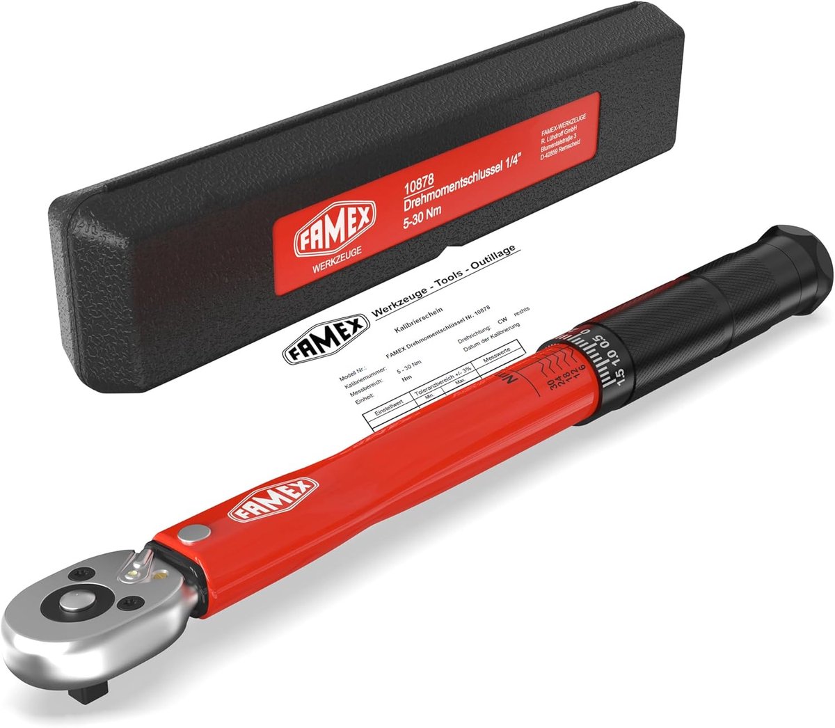 SnelShoppen - Torque Wrench 1/4 Inch (6.3 mm) - 5-30 Nm - Voor Fiets, E-Bike en Auto - Nauwkeurig & Gecontroleerd - Compact & Lichtgewicht