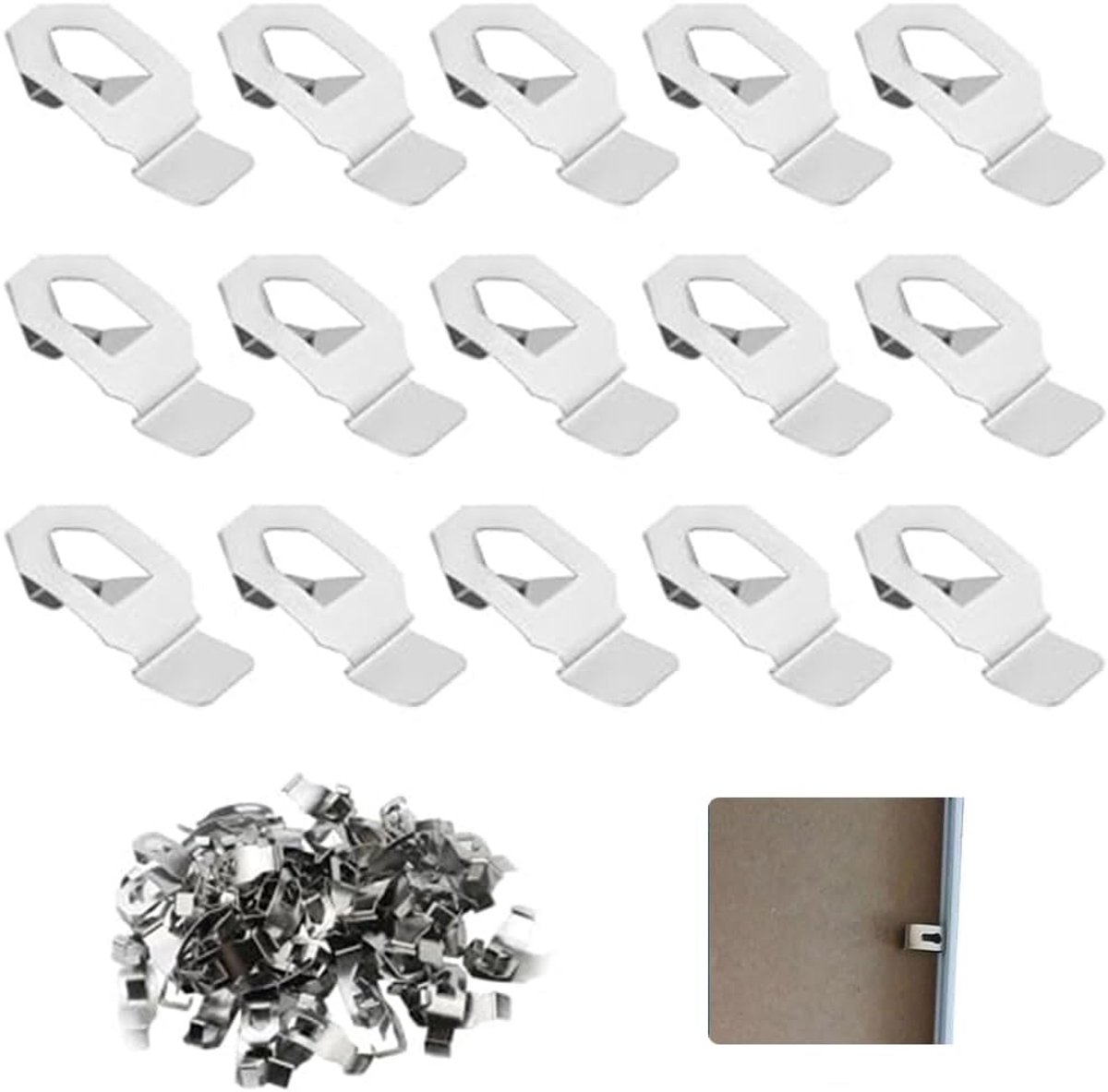 SnelShoppen - 24pcs Foto Frame Clips met Veer voor Bevestigen, Swivel Clip, Draagbare Kunst Achterplaat, Bevestigingshardware Clip voor Ophangen, Zilv
