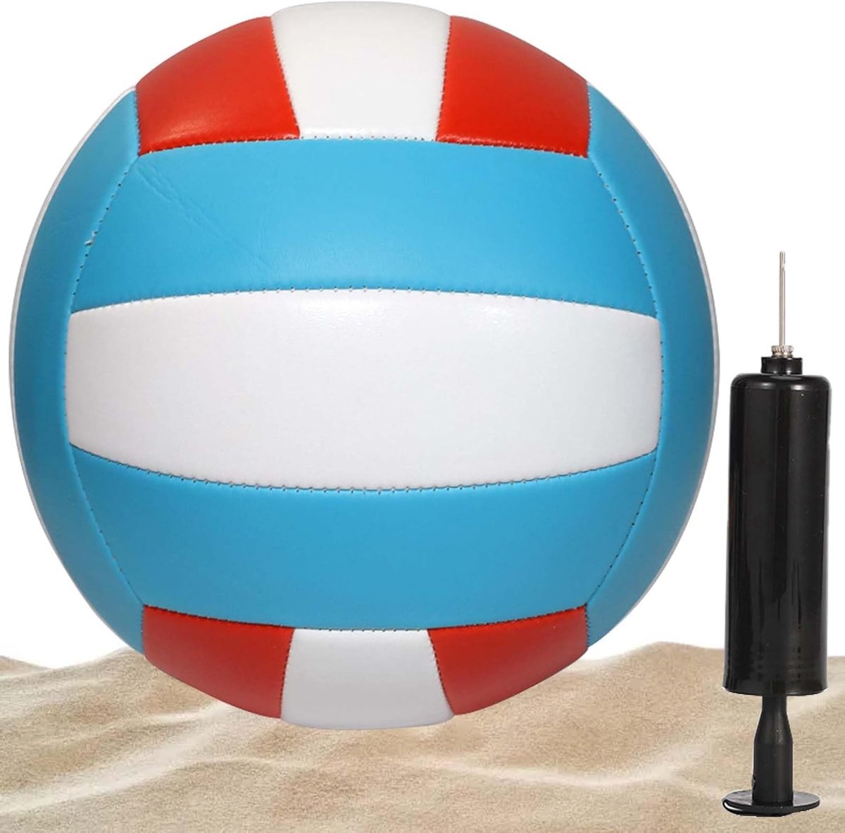 SnelShoppen - Volleyball Official Size 5 Waterproof Volleyball Set - Soft Touch Beach Ball - Indoor Outdoor Volleyball - Blauw Wit Rood - Perfect voor
