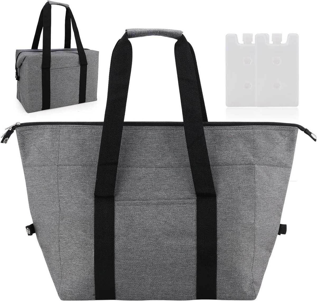 Opvouwbare Koeltas - Grijs - 20 Liter Capaciteit - Inclusief 2 Koelboxen - Voor Kamperen en Picknicken