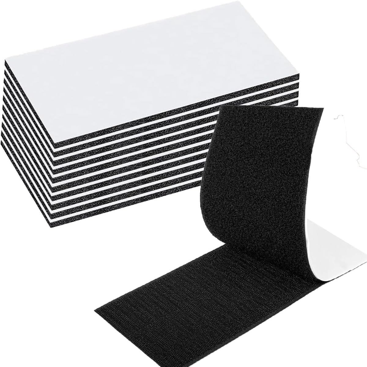 Extra sterke zwarte lijmverbindingen voor muren, deuren, kunststof, vloeren, glas en metaal - 10 stuks, 5 x 10 cm
