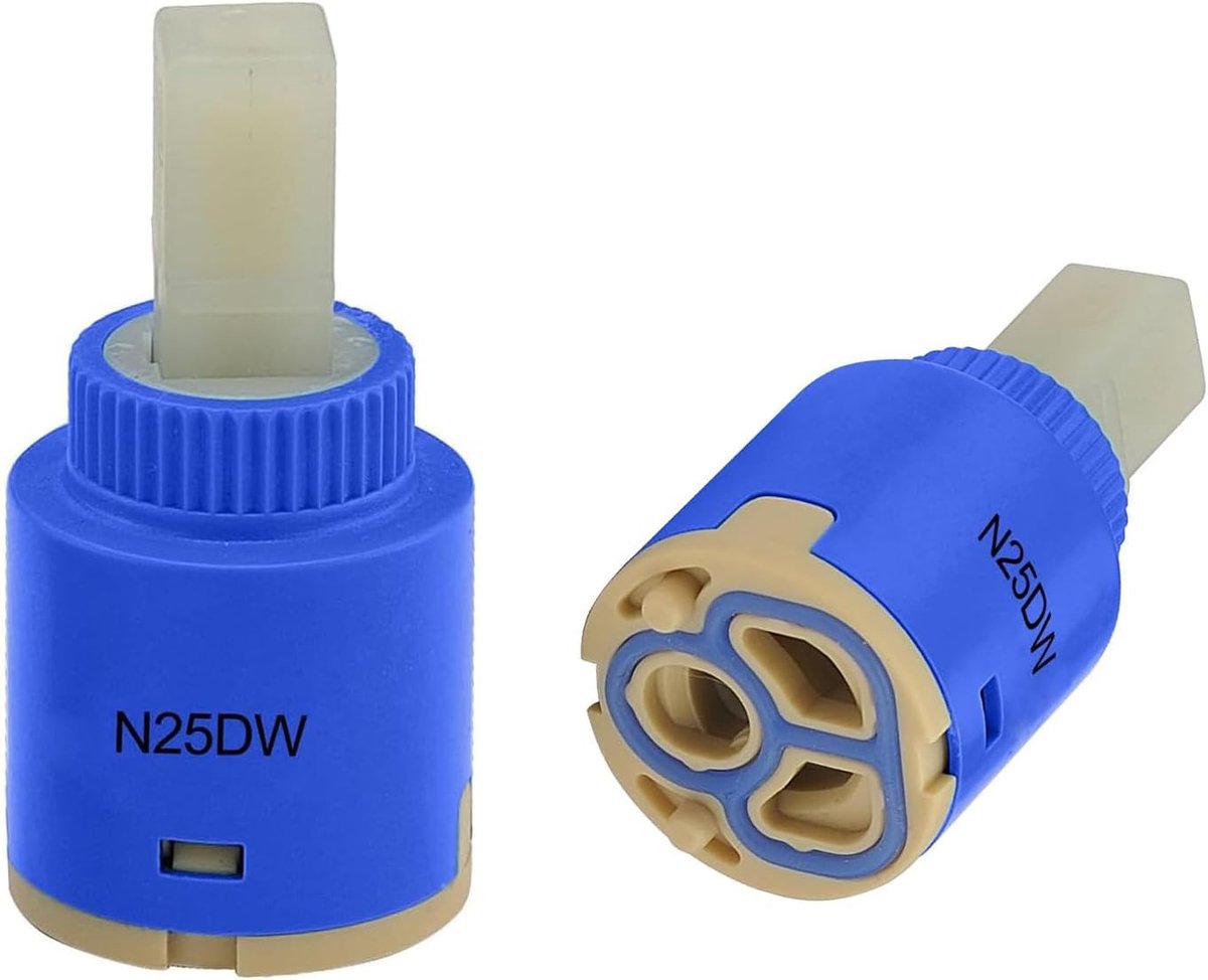 SnelShoppen - 25mm Keramische Kraan Cartridge Vervangingsonderdeel, Mixkraan Binnenwerk voor Keuken en Badkamer, Single Lever, Warm en Koud