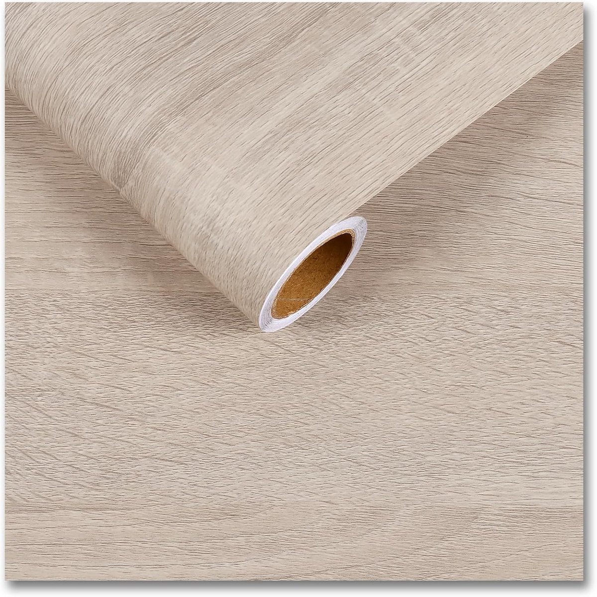 SnelShoppen - Zelfklevend Behang Houtlook Beige 30 cm x 200 cm Vintage Hout Wanddecoratie Waterdicht Voor Meubels Keuken Badkamer Woonkamer