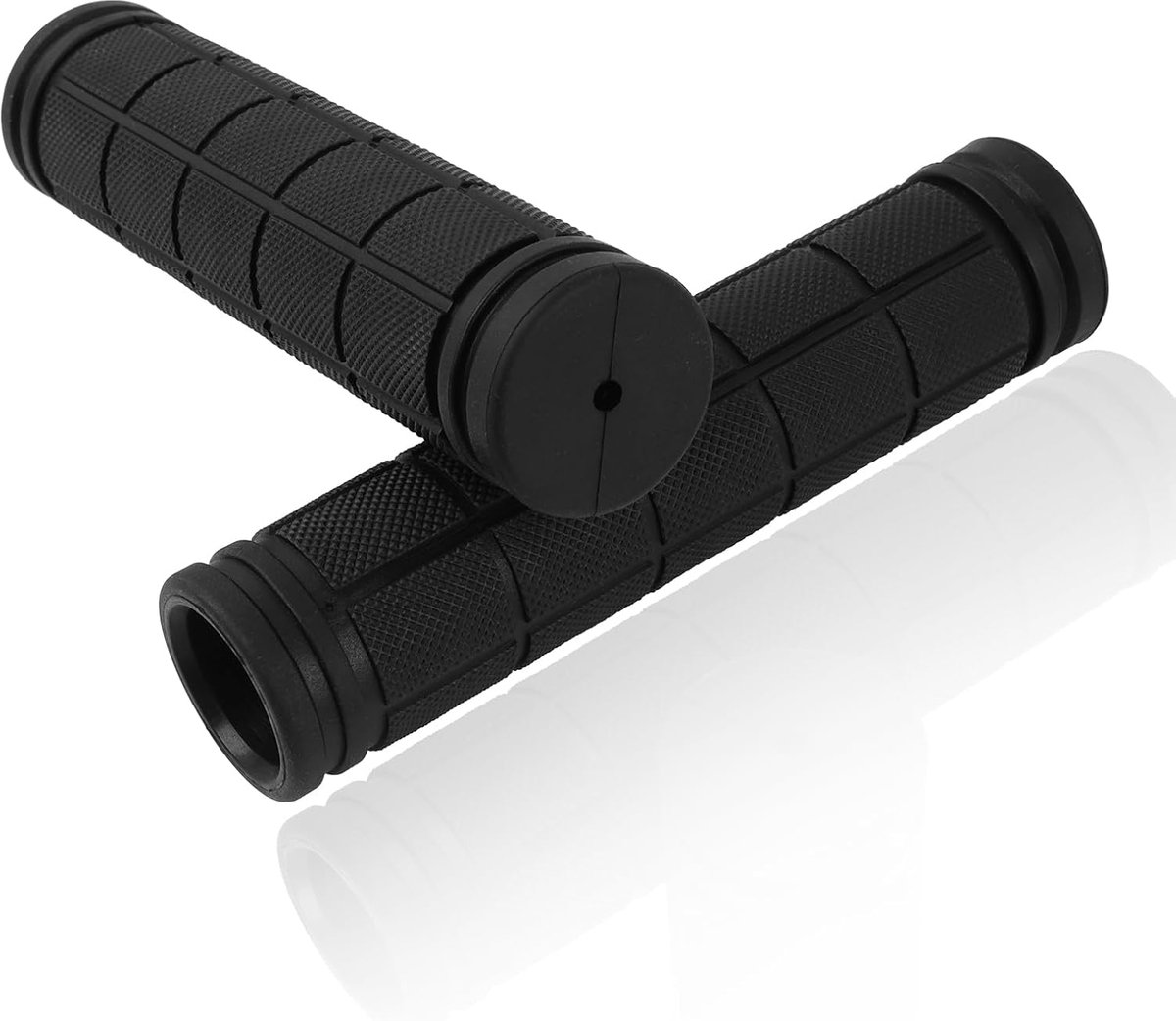 SnelShoppen - 2 Stuks Fiets Handvatten, 22mm Antislip Zachte Rubber Fiets Handgrepen, Comfortabele Ergonomische Handvatten voor MTB, Scooter, Kinderfi