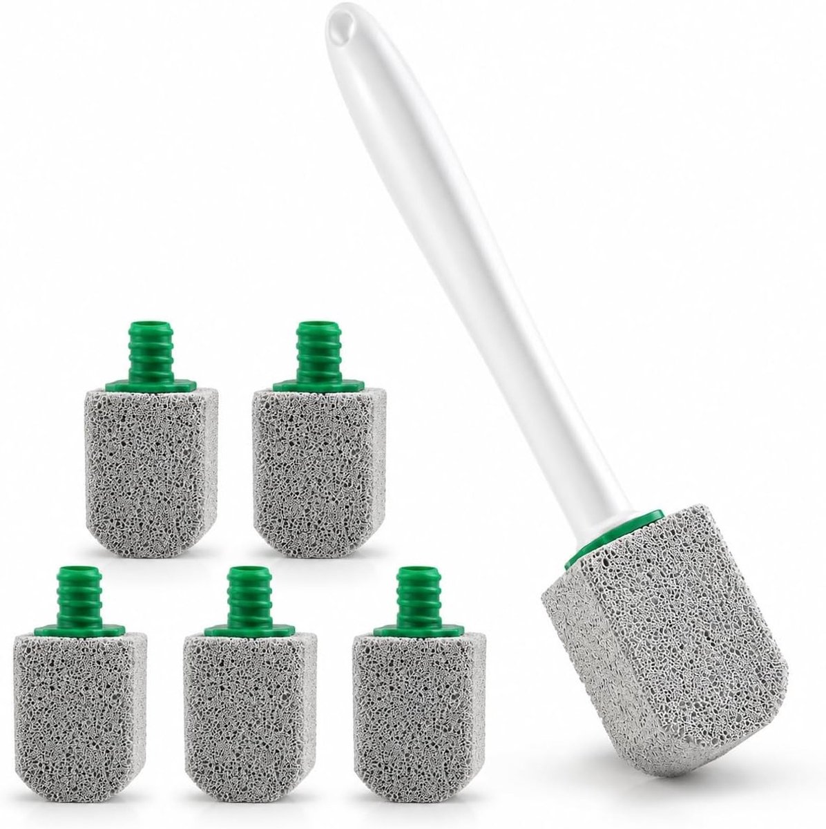 Extra sterke puimsteen toiletreiniger met handgreep voor hardnekkige afzettingen, effectieve kalk- en urineverwijderaar, ideaal voor toilet, badkamer en keuken, 5 stuks