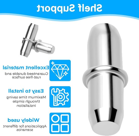 75 Stuks Planksteunen, 5mm x 17mm, Stevige Plankhouders, Ondersteuning voor Planken, Ideaal voor Kasten en Opbergplanken — afbeelding 2