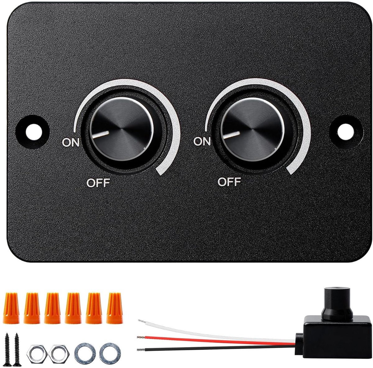 SnelShoppen - DC 12V Dimmer PWM LED Dimming Switch, Dubbele Dimmerschakelaar voor LED Lampen, Aluminium Drukknop voor Caravan, Boot, Trailer en Verlic