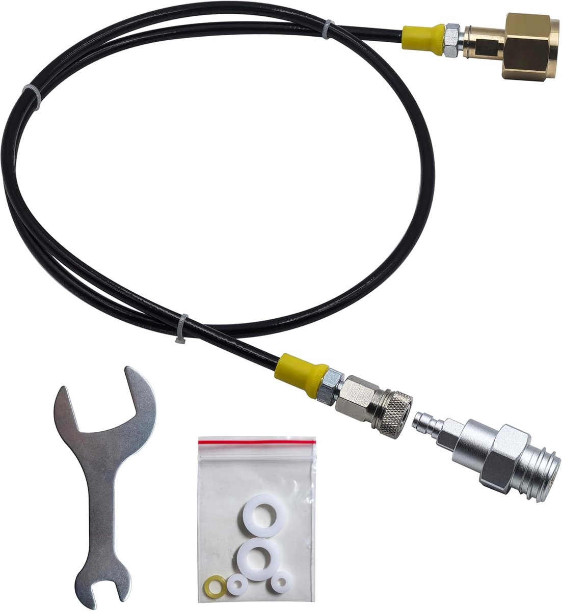 SnelShoppen - Soda Water Maker Machine met CO2 Vulstation Adapter TR21-4 voor Externe CO2 Tank - 1m/2.5m Slang Kit en 8mm Snelsluiting - Perfect voor
