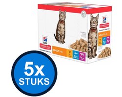 5x Hill's - Science Plan cat adult fav sel mp 12x85gr - Kattenvoer - 1.02 kg