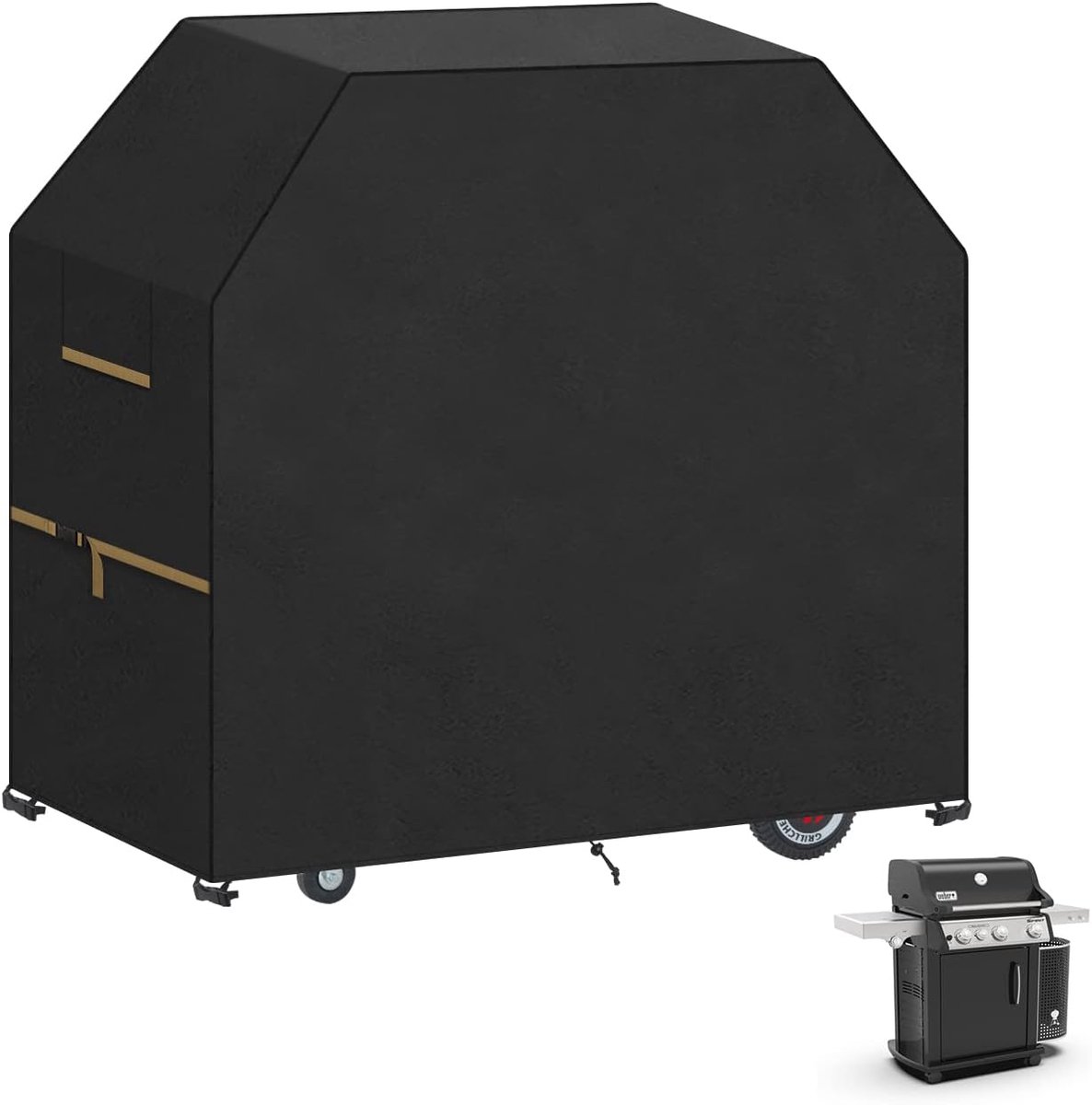 SnelShoppen - Grill Barbecue Cover Large, Waterdichte BBQ Bescherming, UV-bestendig, Zware Oxford Stof voor Gas en Houtskool Barbecues 117x65x117cm