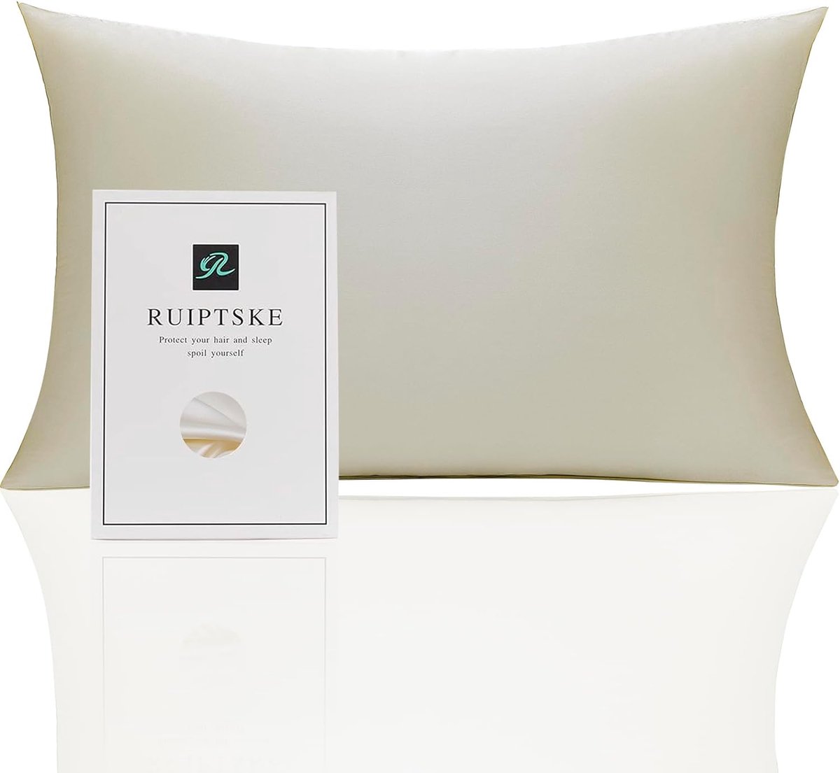 SnelShoppen - Oeko-Tex Gecertificeerde Zijde Kussensloop 100% Zijde, 22 Momme, Anti-Ageing, Hypoallergeen, Beige 40 x 60 cm voor Haar en Huid