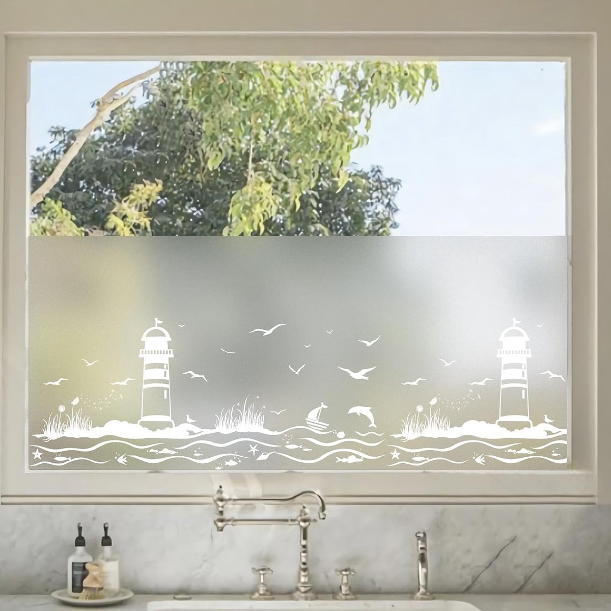 SnelShoppen - Opaque Privacy Film voor Ramen - Window Film - Wit - 44.5 x 200 cm - Ideaal voor Thuis, Kantoor en Badkamer, Blokkeert Zicht en UV-stral
